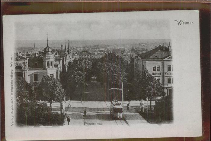 Weimar Thueringen Panorama mit Strassenbahn