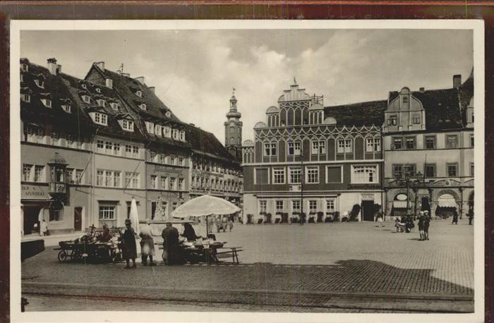 Weimar Thueringen Marktplatz Stände