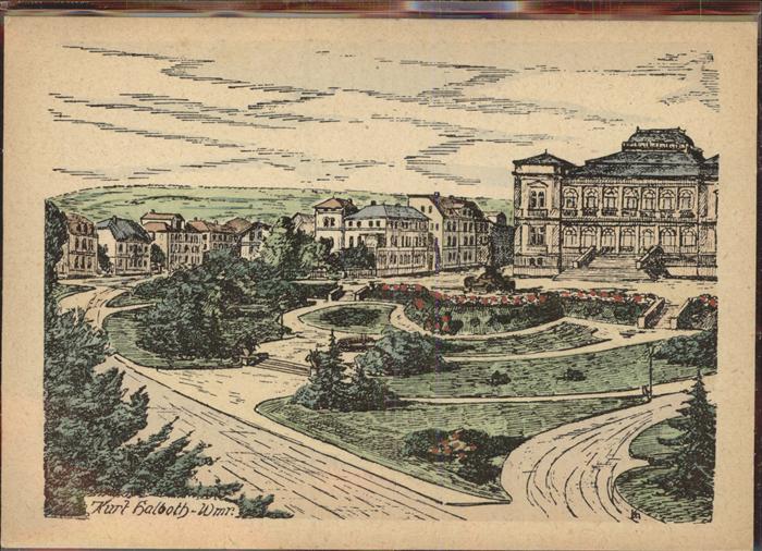 Weimar Thueringen Museumsplatz Museum Künstlerkarte Kurt