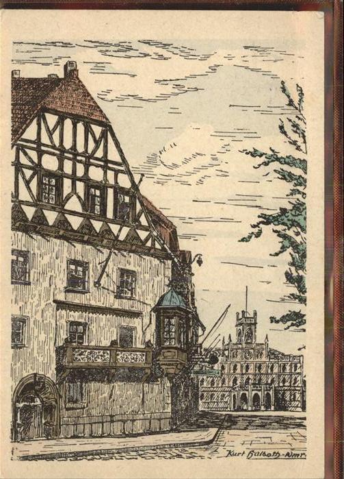 Weimar Thueringen Fuerstenkeller Kuenstlerkarte Kurt Halboth