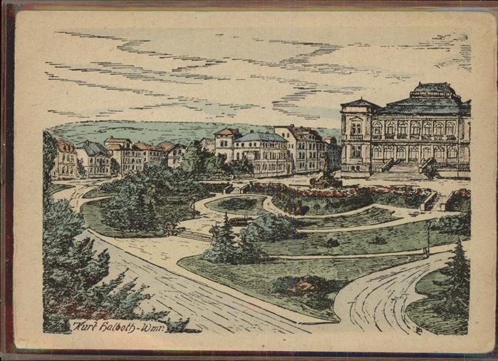 Weimar Thueringen Museumsplatz Museum Kuenstlerkarte Kurt Halboth