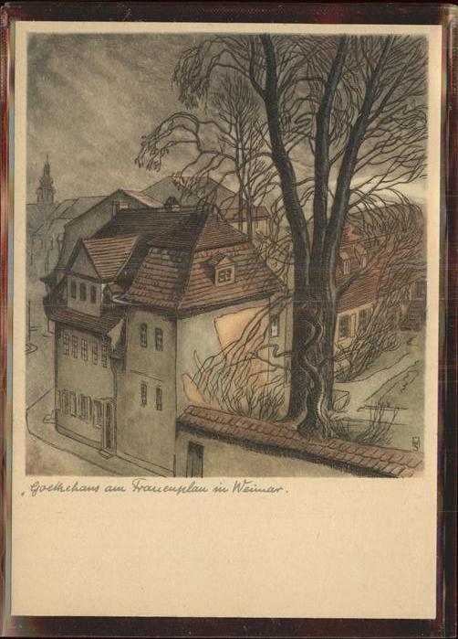 Weimar Thueringen Goethehaus am Frauenplan Künstlerkarte