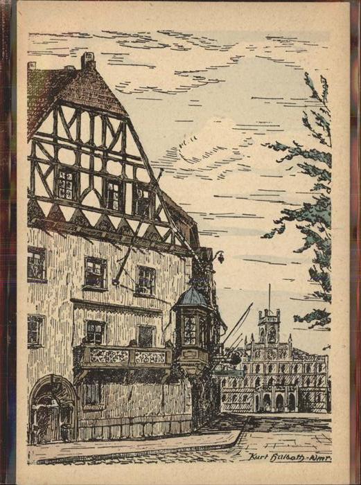 Weimar Thueringen Fürstenkeller Künstlerkarte Kurt Halbot