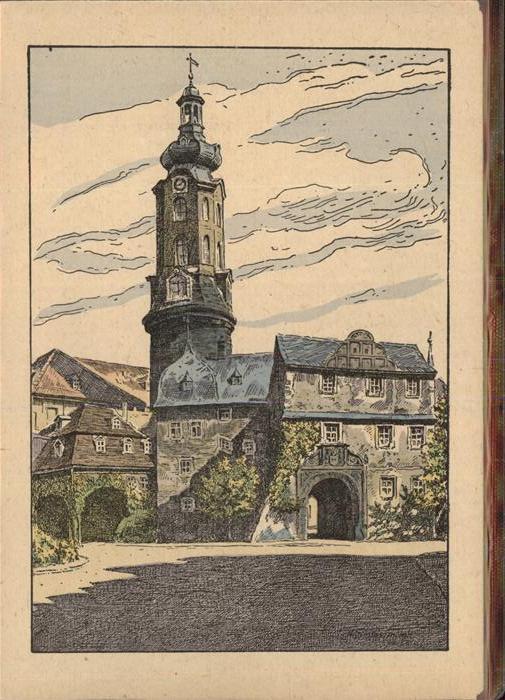 Weimar Thueringen Schloss Künstlerkarte
