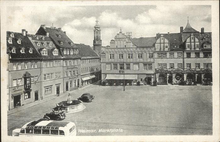 Weimar Thueringen Marktplatz Autobus