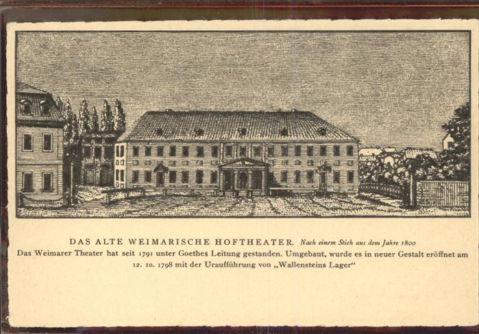 Weimar Thueringen Hoftheater Stich 1800 Walleinsteins Lag