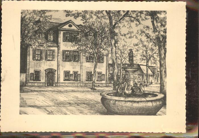 Weimar Thueringen Künstlerkarte Brunnen