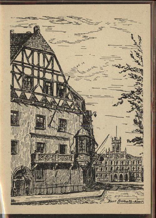 Weimar Thueringen Kuenstlerkarte Hulbach Kurt Zeichnung Fuerstenkeller