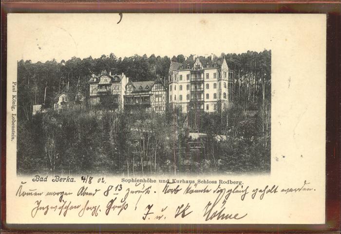 Bad Berka Sophienhöhe Kurhaus Schloss Rodberg