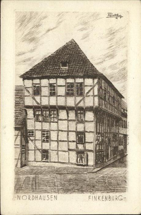 Nordhausen Thueringen Finkenburg Kuenstlerkarte