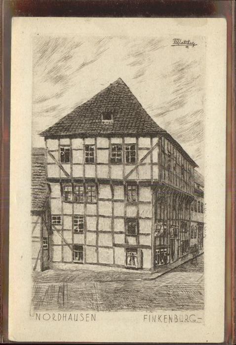 Nordhausen Thueringen Finkenburg Künstlerkarte