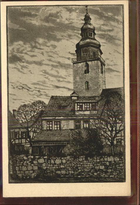 Sondershausen Thueringen Stadtmauer Trinitatiskirche Künstlerkar