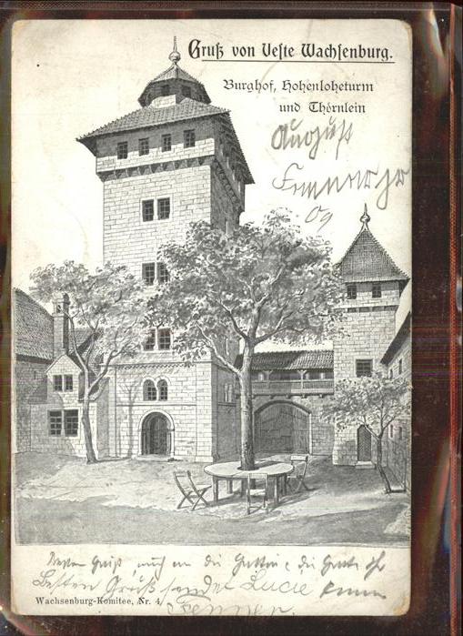 Wachsenburg Burghof Hohenloheturm