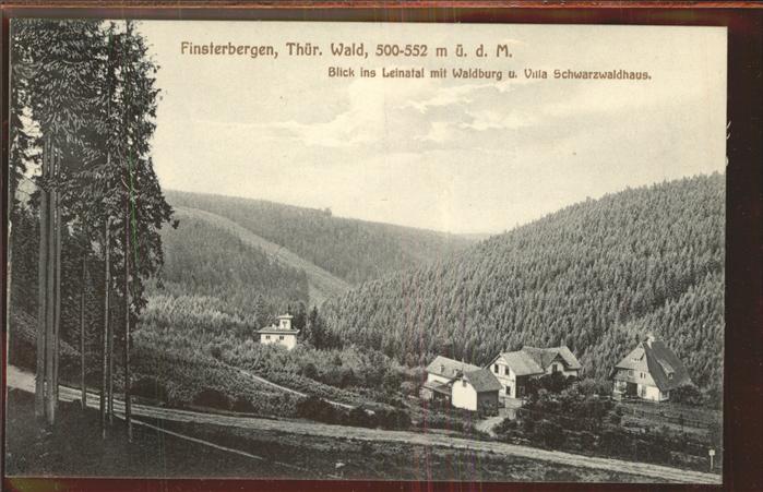 Finsterbergen Blick ins Leinatal mit Waldburg u.Villa