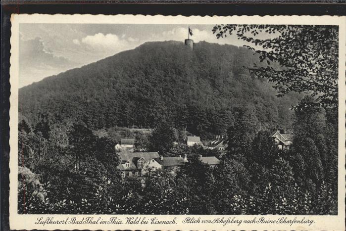 Bad Thal Ruhla Blick vom Schlo?berg nach Ruine Scharfe