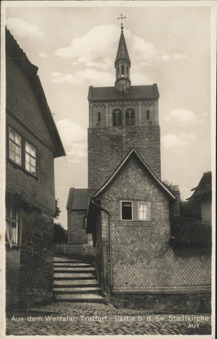 Treffurt Werra Partie an der Ev.Stadtkirche