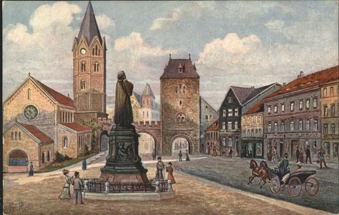 Eisenach Thueringen Carlsplatz mit Lutherdenkmal