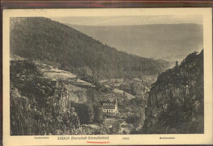 Asbach Schmalkalden Hotel Hachelstein Breitenstein Feldpost