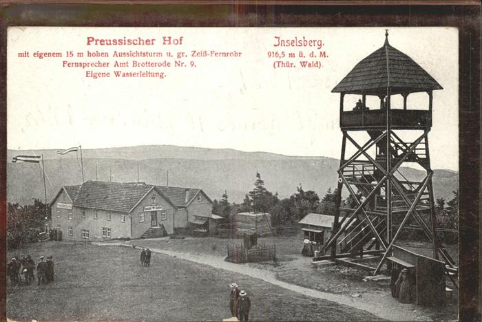 Inselsberg Schmalkalden Preussischer Hof mit Aussichtsturm