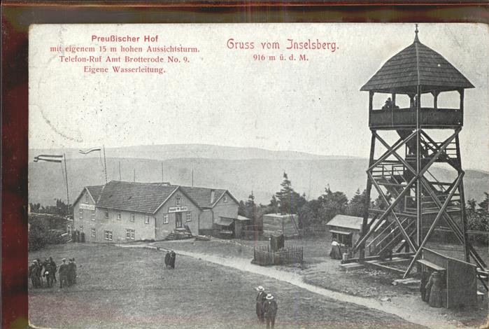 Inselsberg Schmalkalden Preussischer Hof mit Aussichtsturm