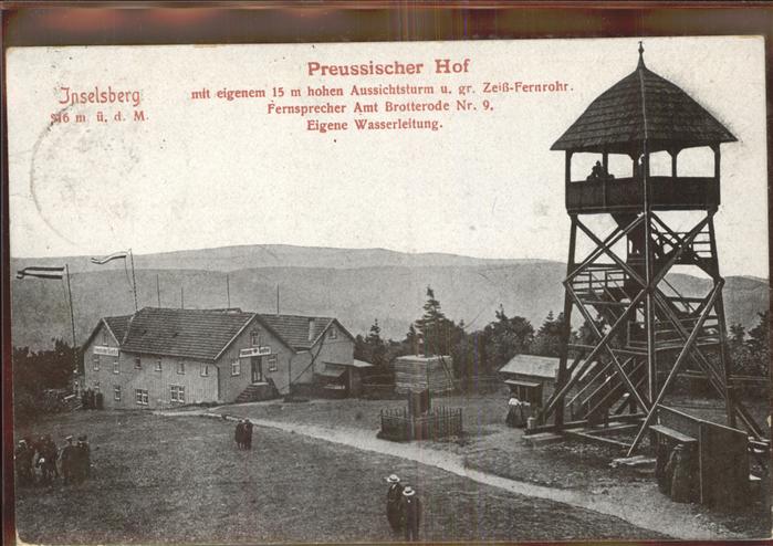 Inselsberg Schmalkalden Preussischer Hof mit Aussichtsturm