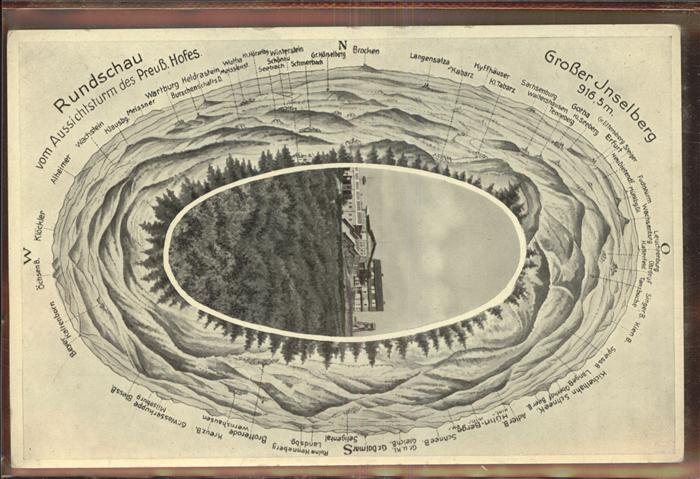 Inselsberg Schmalkalden Rundschau vom Aussichtsturm Preussische