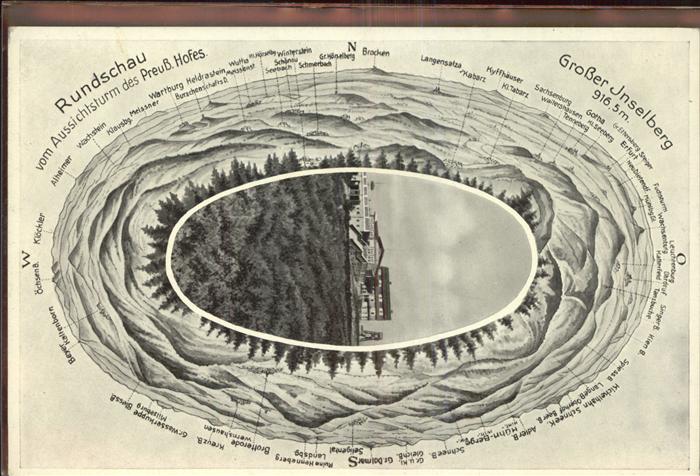 Inselsberg Schmalkalden Rundschau vom Aussichtsturm des Preuss