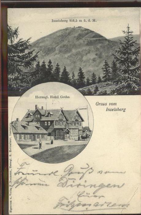 Inselsberg Schmalkalden mit Herzogl. Hotel Gotha