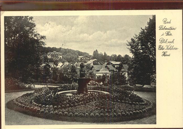 Bad Liebenstein Brunnen im Park mit Else Kolshorn Haus
