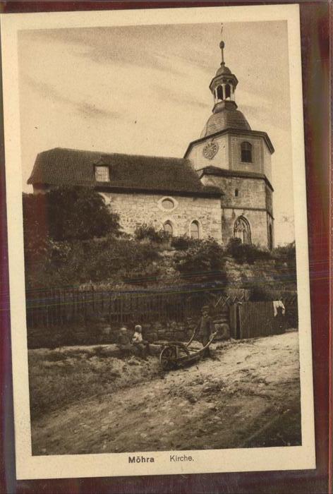 Moehra Kirche Bauer mit Pflug