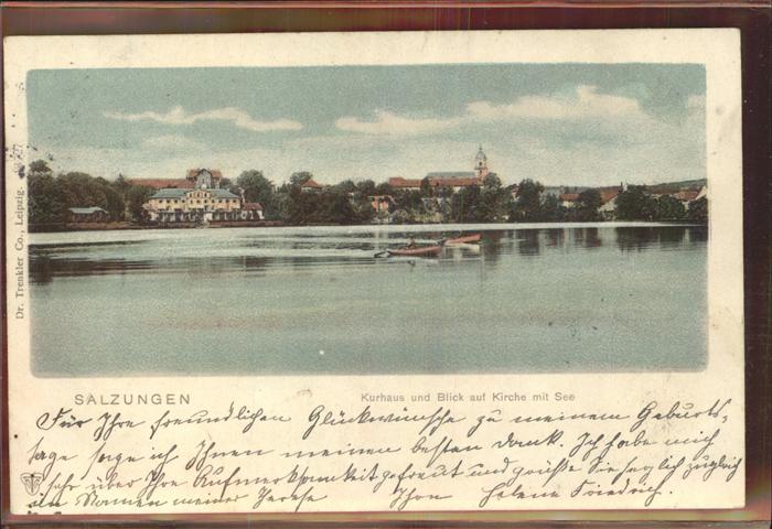Bad Salzungen Kurhaus mit Kirche und See
