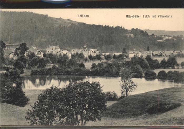 Ilmenau Thueringen Ritzebühler Teich mit Villenviertel