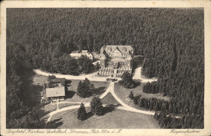 Ilmenau Thueringen Berghotel Gabelbach Fliegeraufnahme