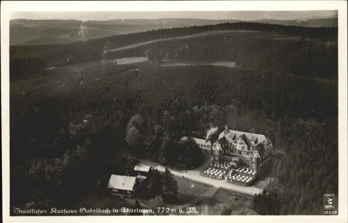Ilmenau Thueringen Berghotel Kurhaus Gabelbach Fliegeraufn