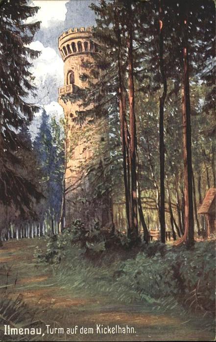Ilmenau Thueringen Kickelhahn Turm Illustration