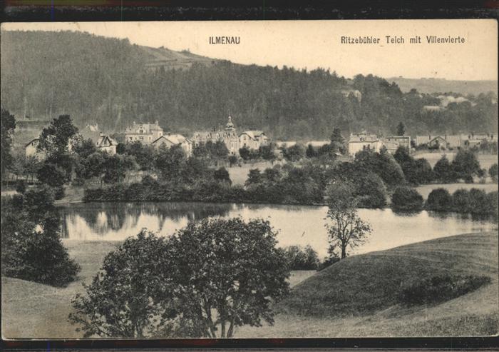 Ilmenau Thueringen Ritzebühler Teich mit Villenviertel