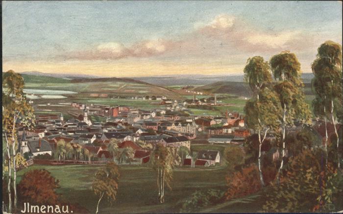 Ilmenau Thueringen Panorama Illustration