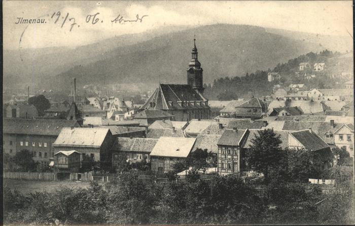 Ilmenau Thueringen Teilansicht mit Kirche