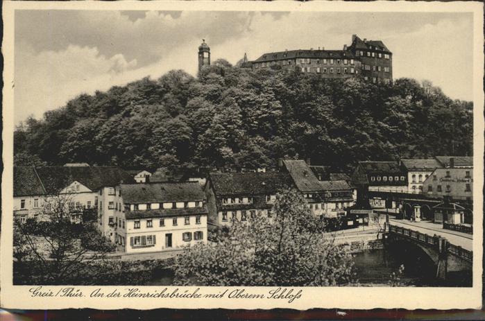 Greiz Thueringen Heinrichsbrücke mit Oberem Schloss
