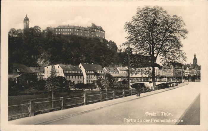 Greiz Thueringen An der Freiheitsbrücke