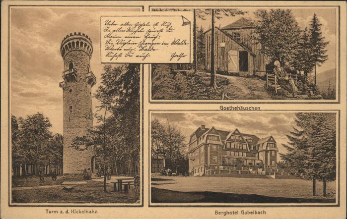Ilmenau Thueringen Kickelhahnturm Goethehäuschen Berghotel