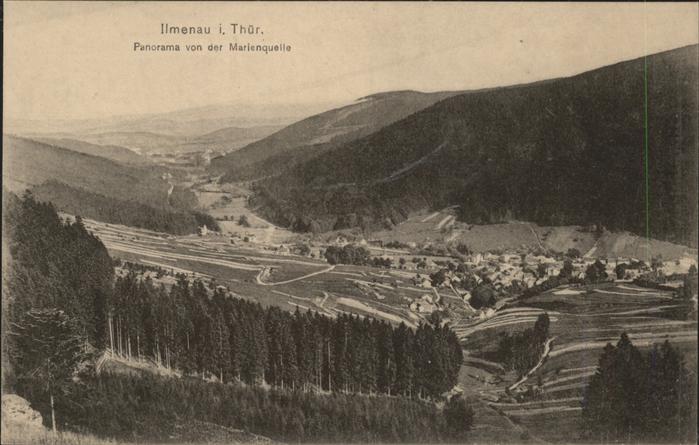 Ilmenau Thueringen Panorama von der Marienquelle