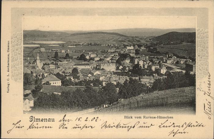 Ilmenau Thueringen Blick von Ravene Häuschen