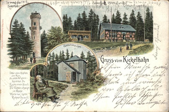Ilmenau Thueringen Kickelhahnturm Goethehäuschen Gabelbach