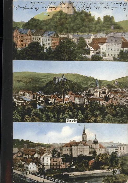 Greiz Thueringen Teilansichten mit Schloss und Kirche