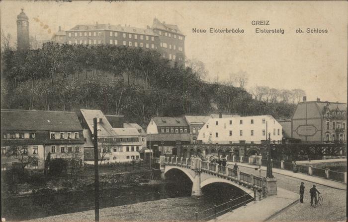 Greiz Thueringen Neue Elsterbrücke Elstersteig Schloss