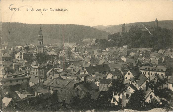 Greiz Thueringen Blick von der Clossstrasse Kirche Schlo