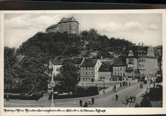 Greiz Thueringen Heinrichsbrücke Denkmal Oberes Schloss