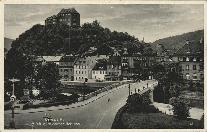 Greiz Thueringen Heinrichsbrücke Oberes Schloss Denkmal