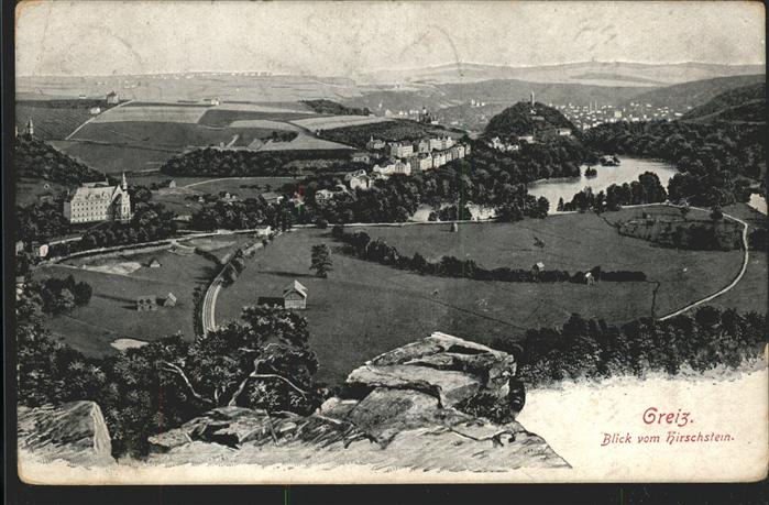 Greiz Thueringen Blick vom Hirschstein See Feldpost